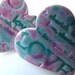 SALE Heart ring turquoise purple statement ring amethyst aqua crackle glazed ceramic