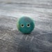 SALE Ring ceramic button spring green blushed with pink crackle glaze adjustable ring