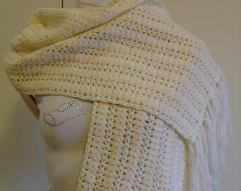 Sciarpa a righe con frange per un look autunnale vivace - Lilla / crema / azzurro / rosa