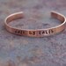 Personalized 1/4" Copper Cuff Bracelet "walk by faith"
