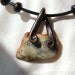 Eco Fashion Unique wooden necklace with natural milky white baltic amber