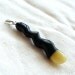 Delicate pendant Milky yellow lemon amber and exotic wood Unique wooden jewelry Serpent