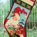 Quilted Christmas Stocking, Santa Christmas Stocking, Christmas holiday