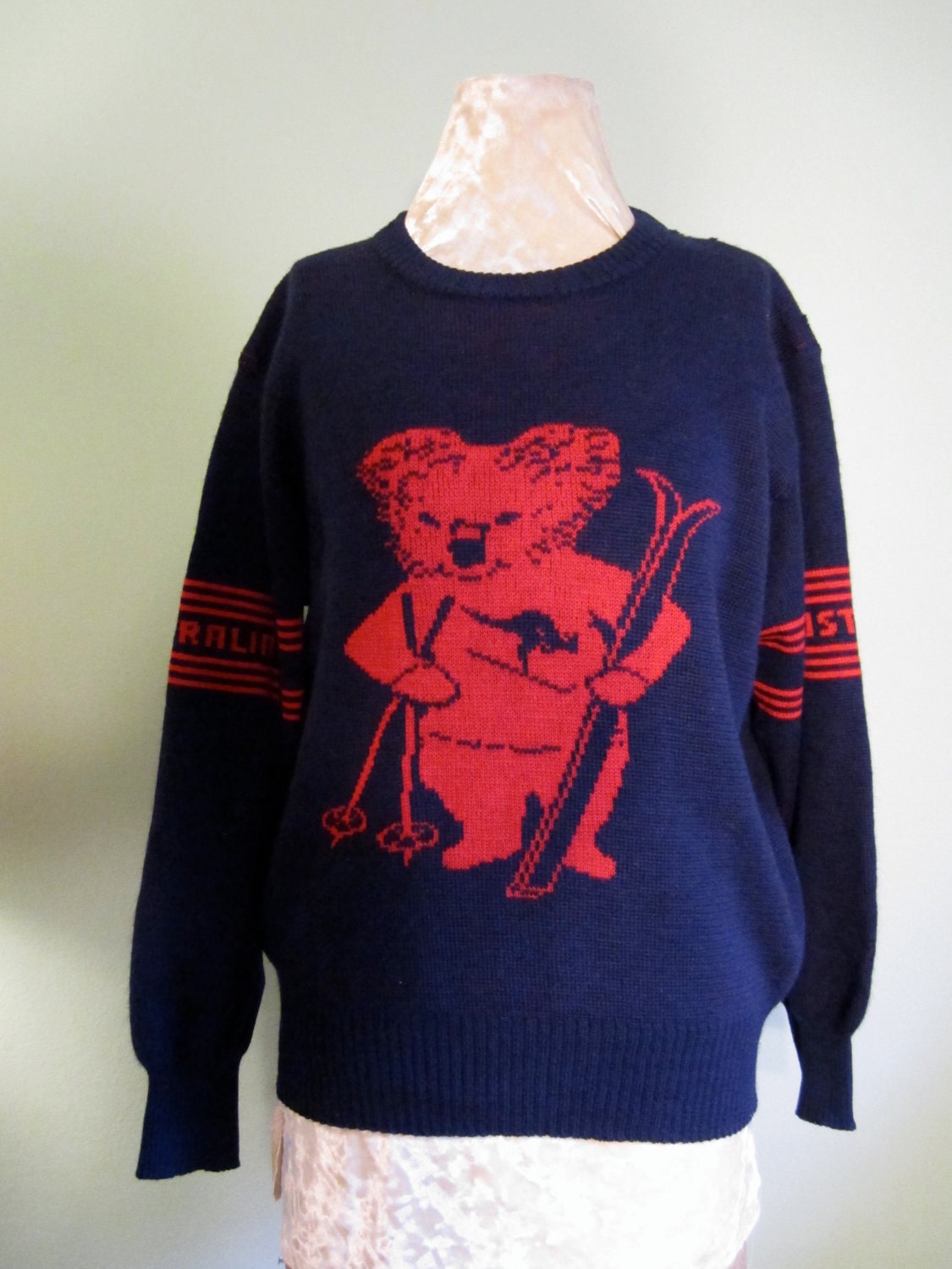 1970s Novelty Koala Australia Sweater S-M