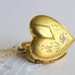 1940s vintage jewelry / gold heart locket // SAILOR BOY