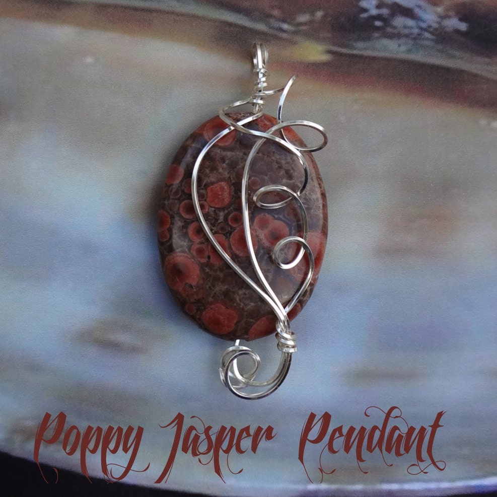 Poppy Jasper Wire Wrapped Pendant