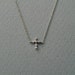 Delicate simple everyday tiny sideways cross silver necklace chain