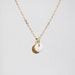 Delicate simple everyday mini mother of pearl & brass disc pendant gold necklace chain