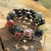 black glass and Cloisonne bead bracelet and earring set