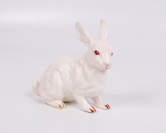 white porcelain rabbits