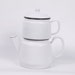 RESERVED For Elaine Vintage White French Enamel Coffee Pot Perculator Tea Pot 4 pieces