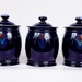 Vintge Cobalt Canisters Denby Baroque Handthrown Pottery Cobalt Blue Storage Jars Set of 3