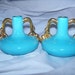 RESERVED For Robyn-----Pair 1950 's Retro Turquoise Petite Vases
