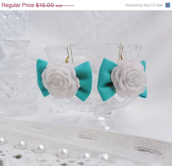 Fabric bow earrings
