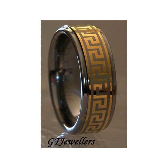 greek key wedding rings mens