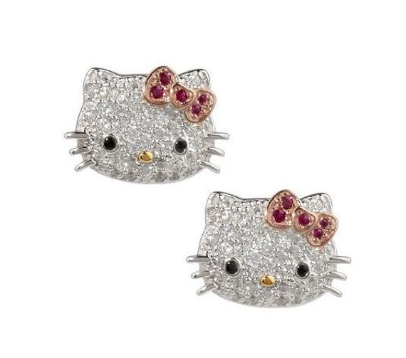 Christmas hello kitty earrings