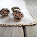 Vintage / Home Decor / Linens / doily tea towel tray liner / natural white / crochet picot edge