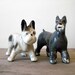 Vintage / Collectibles / Figurine / schnauzer / terrier / bulldog / dogs / dog / white / gray / instant collection / set of two