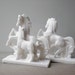 Vintage Italian horse figurines / white horse / home desk decor / Depositato / French country cottage chic / classic / book ends / romantic