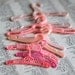 For your Pink Closet - Lot of 8 Vintage Barbie Doll Clothes Hangers - in Rainbow Shades of Pink - for you Blythe collection