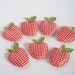 6 Big Gingham Red Apples Padded Appliques Embellishment / Last One