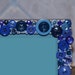 Button Picture Frame, Blue and White