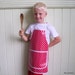 Child's Apron Polka Dots Red and White Cooking Baking Painting Art Smock