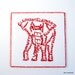 Elephant Screen Print Word Art Card Red on White Calligram
