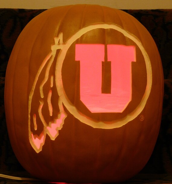 LICENSED University Of Utah Hand carved Craft Pumpkin