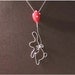 Flying Rabbit Necklace - wire, crystal beads, wool felt