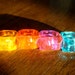 SET Of 4 Uv Reactive Neon VINTAGE LUCITE Plastic Ice Cube Geometric Transparent Glowing Ring Set Size 9