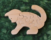 Cat Puzzle with Bag for Storage Handmade Educational Wood Puzzle