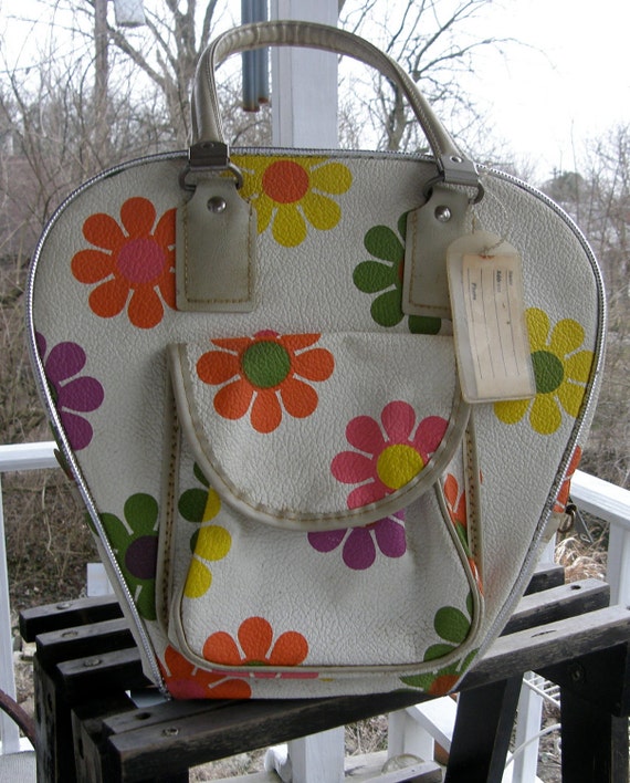 Vintage Bowling Bag Flower Power Purse Mid by WhiteShepherd