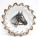 Vintage Horse Plate with Gold Scalloped Edge