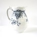 Blue Transferware Pitcher, Vintage from England with Scalloping