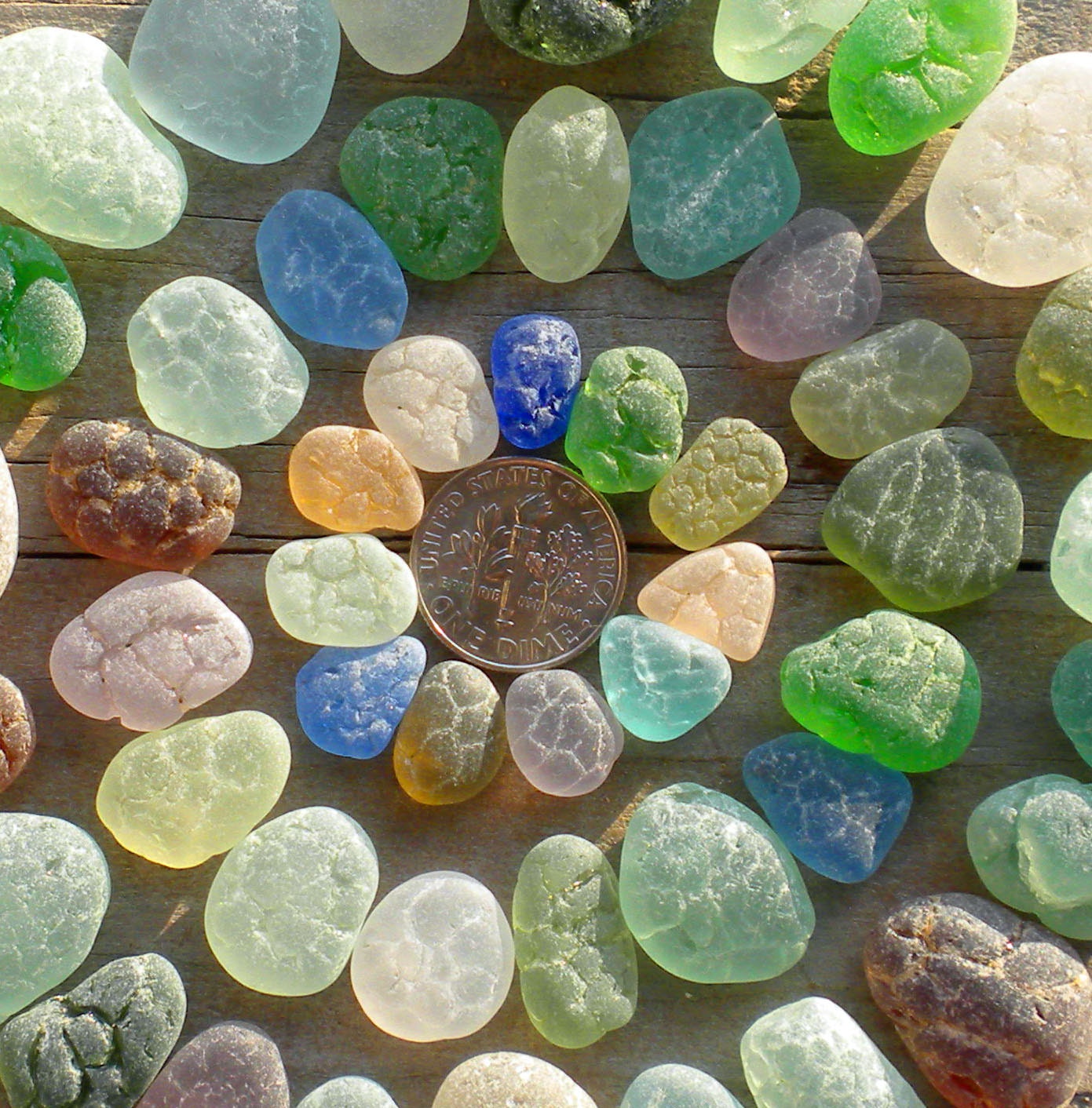 Genuine Beach Sea Glass Rare Crackle Sea Glass