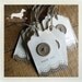 CLEARANCE! All Buttoned Up. Thank You Gift Tags (Qty 12) -- (Vintage-Style, Bridal Shower, Rustic Wedding, Baby Shower, Thank You, Buttons)