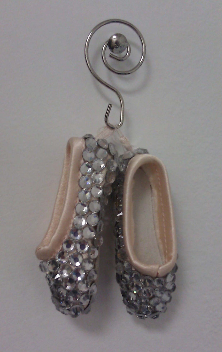 rhinestone decorated pointe shoes ornament by balletbling on Etsy