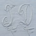 Vintage French fine linen dinner napkin or table napkin white damask with T D monogram