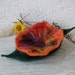 Felt Brooch - Poppy Felted Flower - Hand Felted Brooch - Orange Flower Brooch - Wool Flowers Felted Brooch
