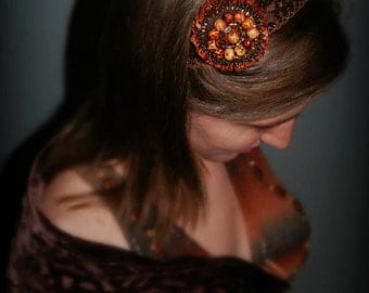 Glittering Headband with Tribal Belly Dance Medallions, Made to Order
