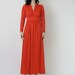 70s vintage gypsy maxi red / tangerine dress