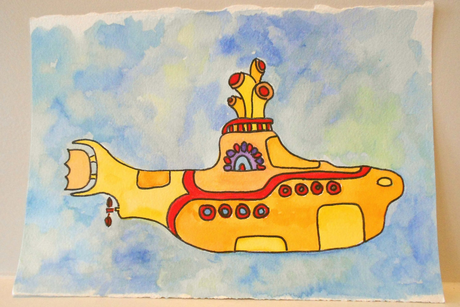 Yellow Submarine Art For Framing Watercolor Original Art