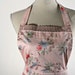 Upcycled Womens' Pink Floral Apron with Lace, Made from a Skirt, Mother's Day