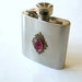 Hip Flask / Liquor flask 2 1/2 oz - Amethyst Cabochon