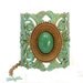Victorian Lace Cuff Bracelet with Dragonflies - Verdigris Patina on brass