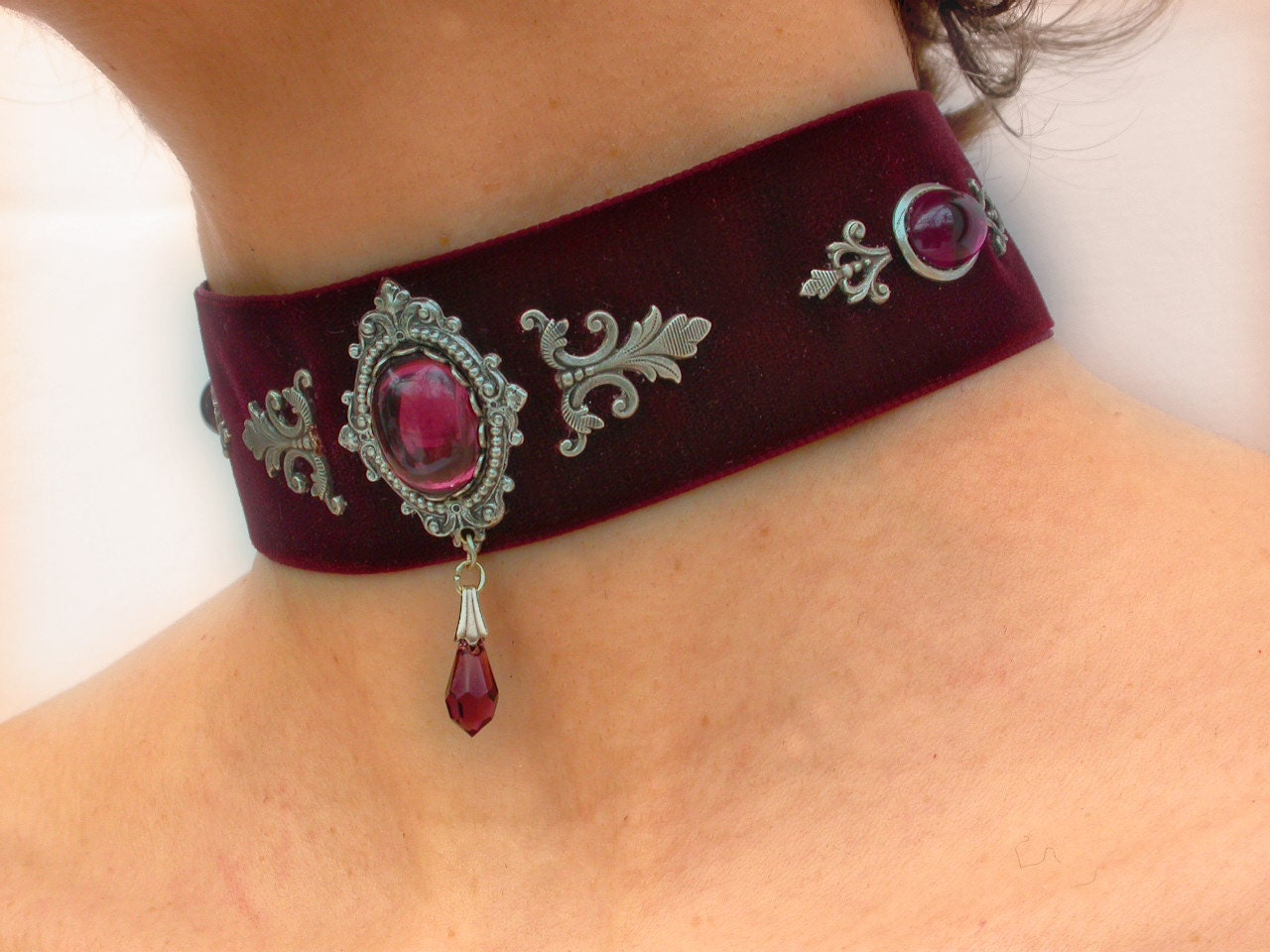 Gothic Choker Purple Velvet Choker Gothic Jewelry 