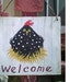 Nesting hen/ American flag Reversible Welcome sign
