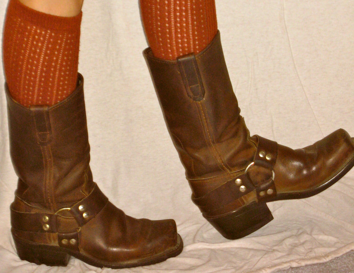 ladies leather biker boots size 4