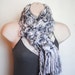 FREE HOLIDAY SHIPPING- grey and white angel hair scarf- gifts under 20.00